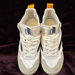 Classic White and Blue Athletic Shoes